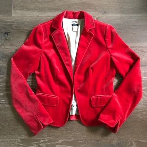 J. Crew Red Velvet Ecole Blazer Size 6 Jacket